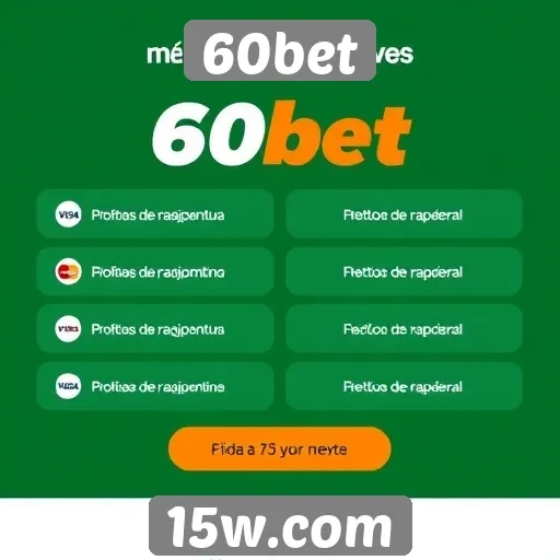 Métodos de pagamento oferecidos pelo 60bet