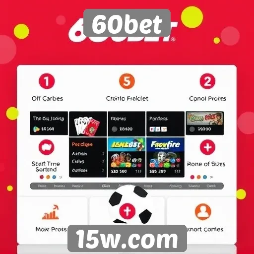 Visão geral das funcionalidades do site 60bet